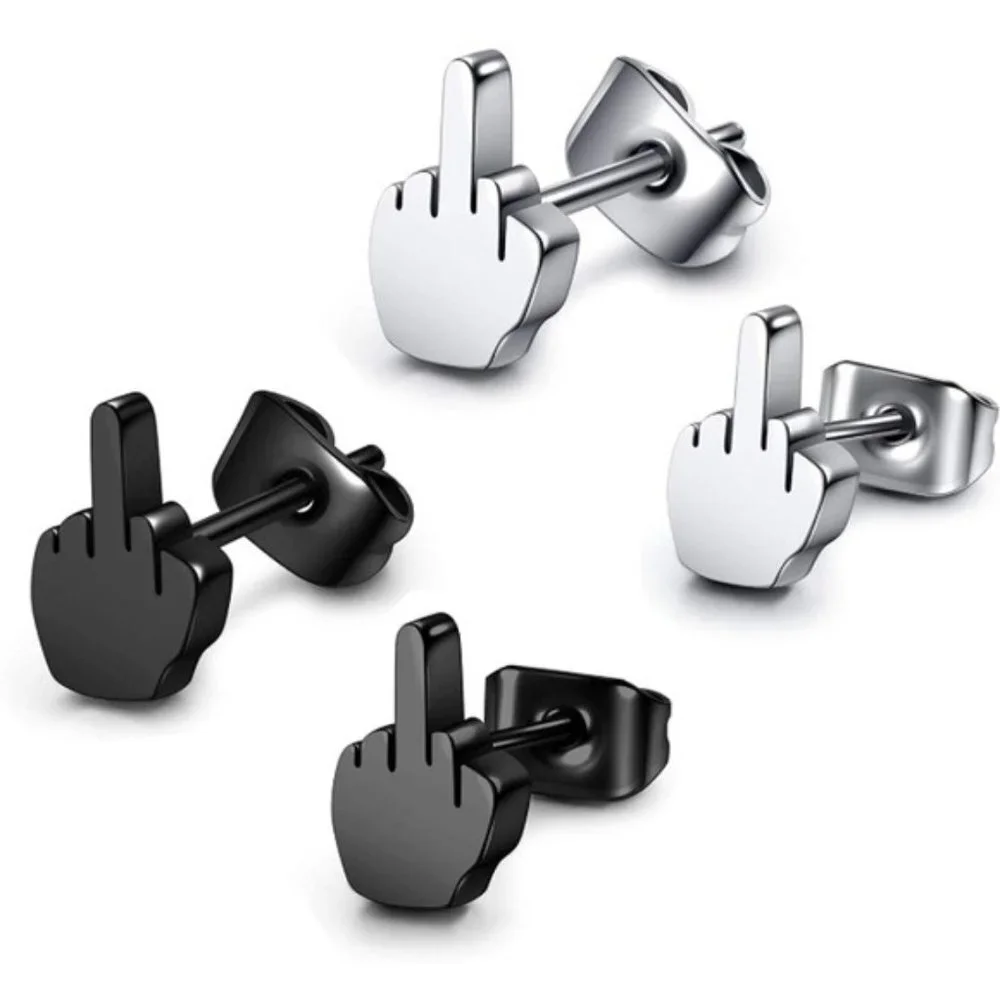 2 Set Punk Stainless Steel Earring